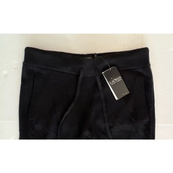 Lauren Ralph Lauren Women Sz Small Black Washable Cashmere Jogger Pants - Picture 2 of 11